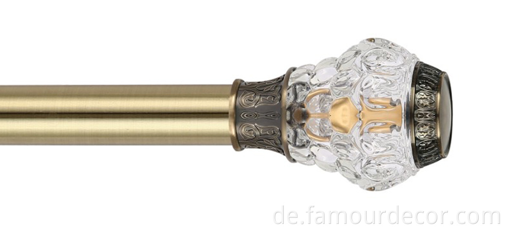 Algerian style crystal head curtain rod with drill